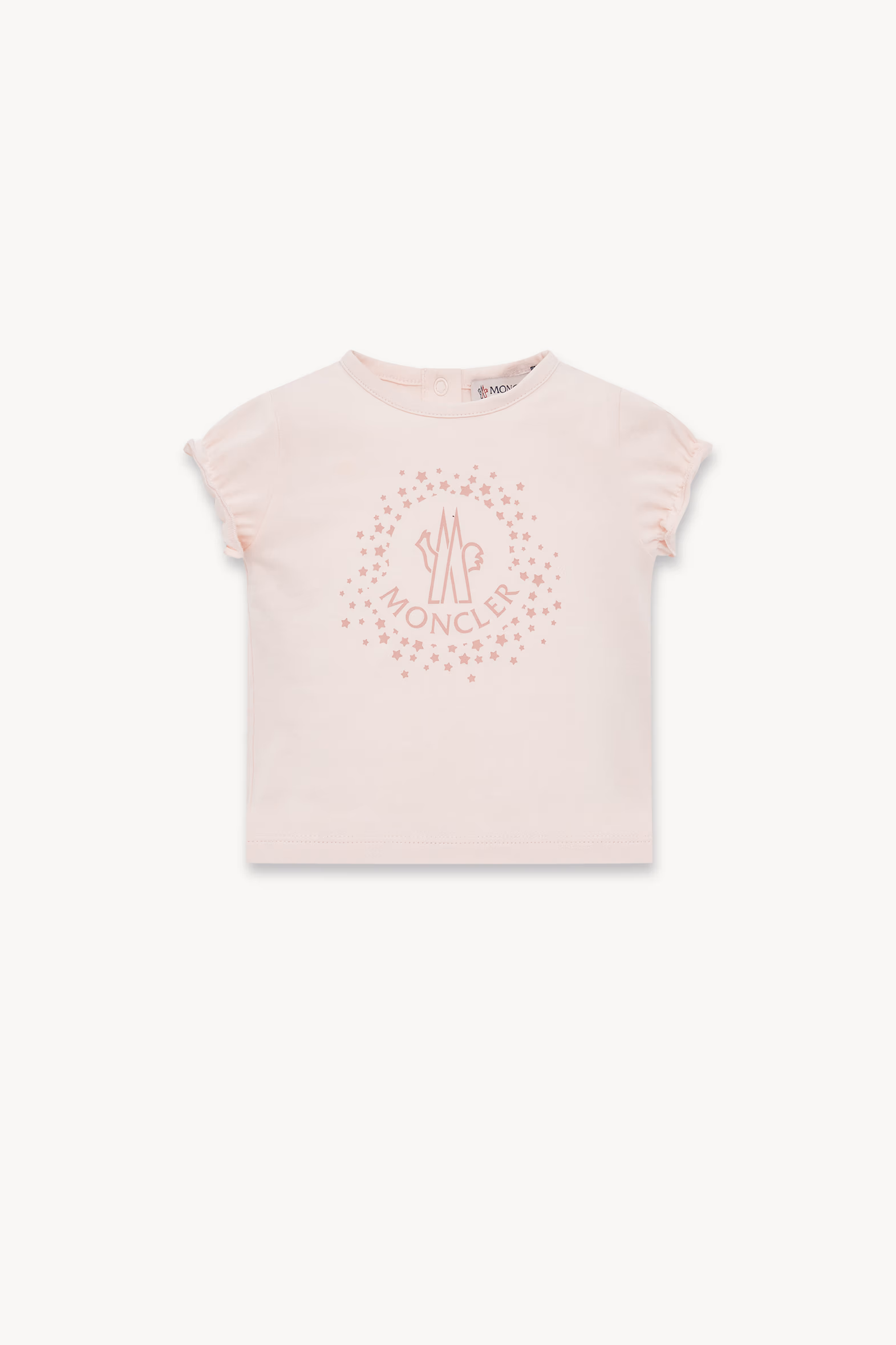 Star Logo Cotton T-Shirt Girl Light Pink Moncler 0